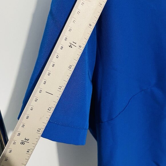 AVE Shirt Womens Size 2XL Blue Scrubs Top V-Neck Nurse Uniform Work Tech Pockets - Picture 7 of 8